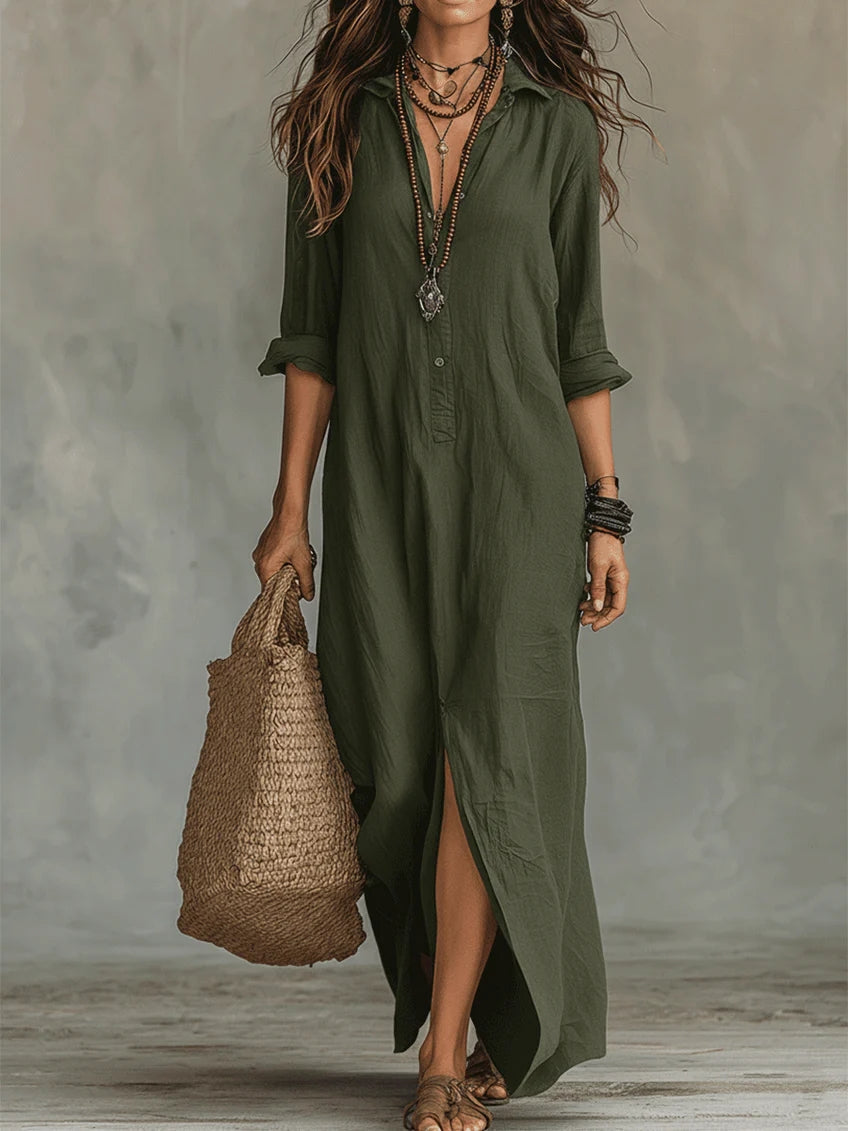 Soline | Vestido largo amplio con botones