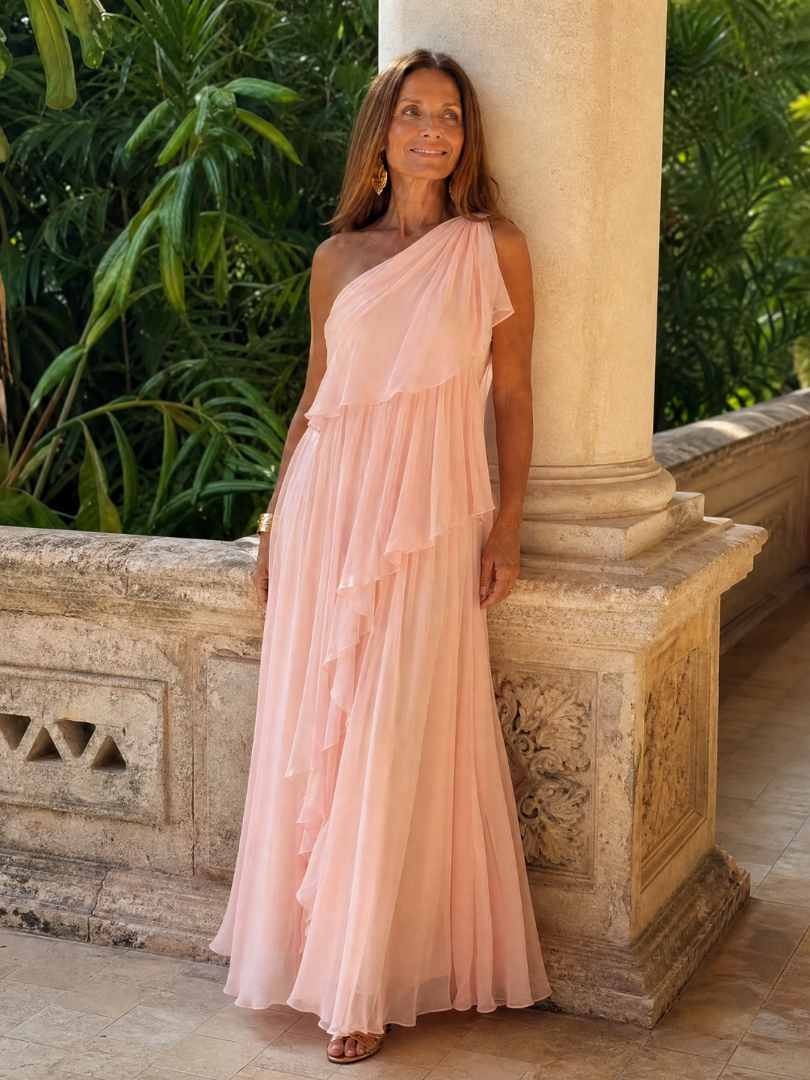 Tracey | Vestido largo con volantes en cascada