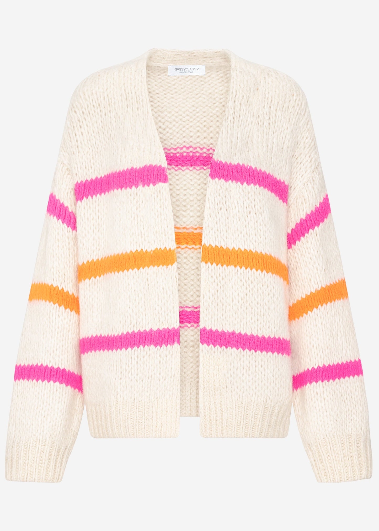 Neus | Cárdigan oversize a rayas · Blanco roto