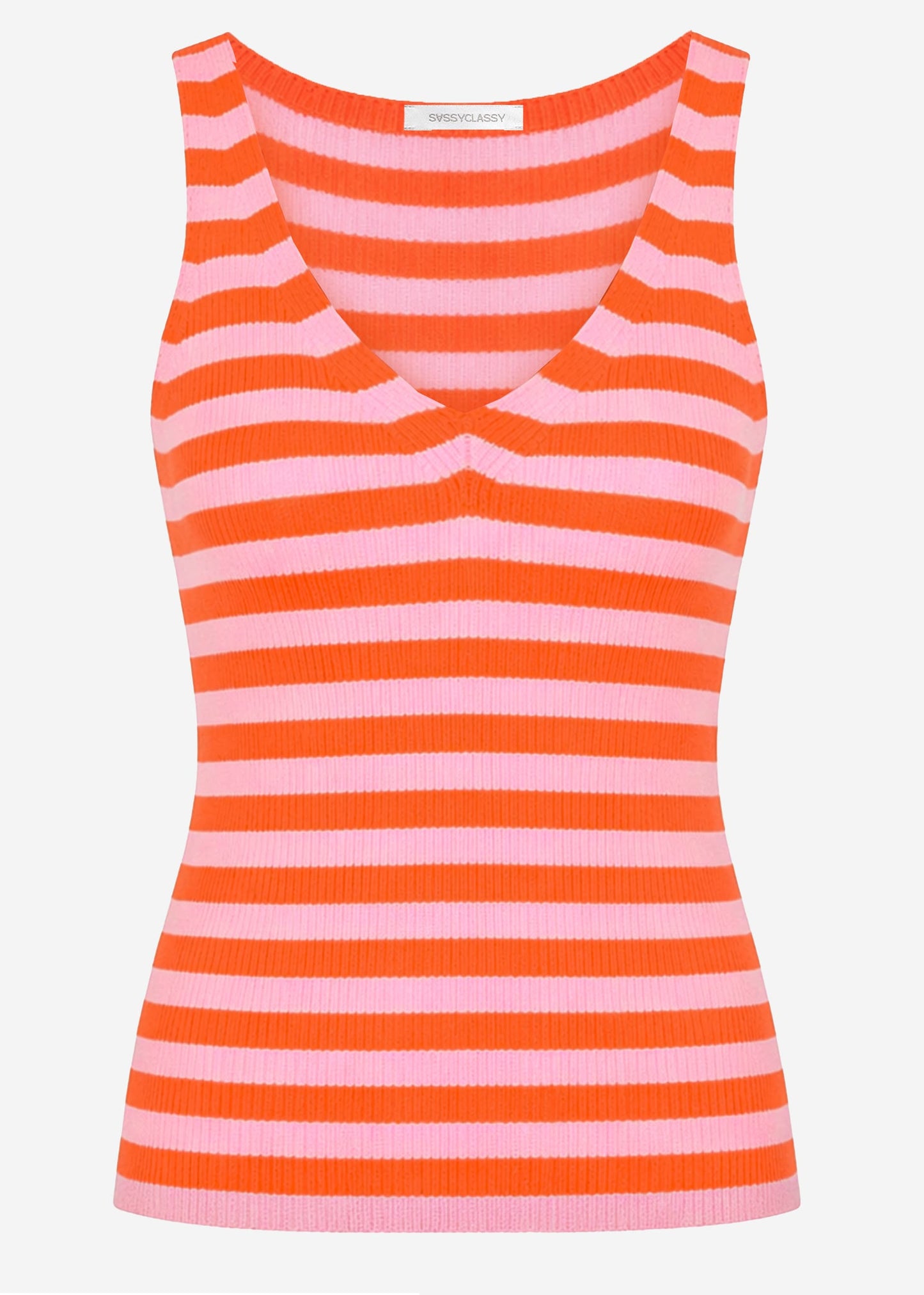 Diana | Top a rayas · Naranja y rosa