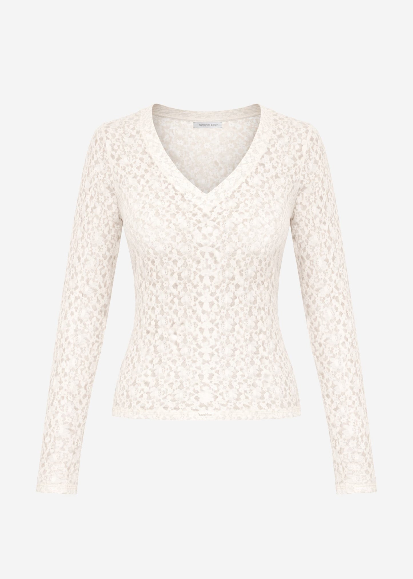 Vera | Camiseta de manga larga de encaje · Blanco roto