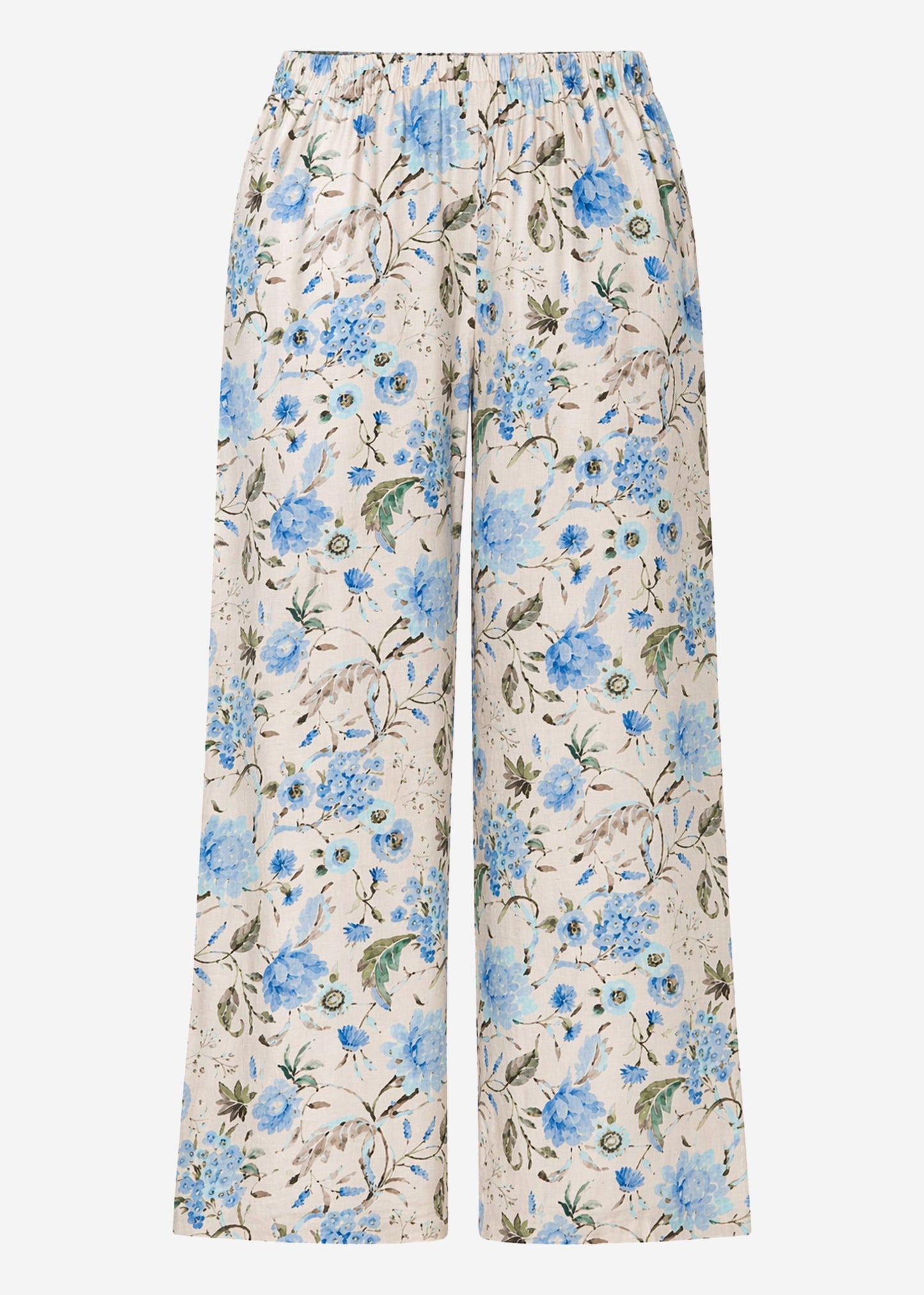 Aurora | Pantalón floral · Beige y azul