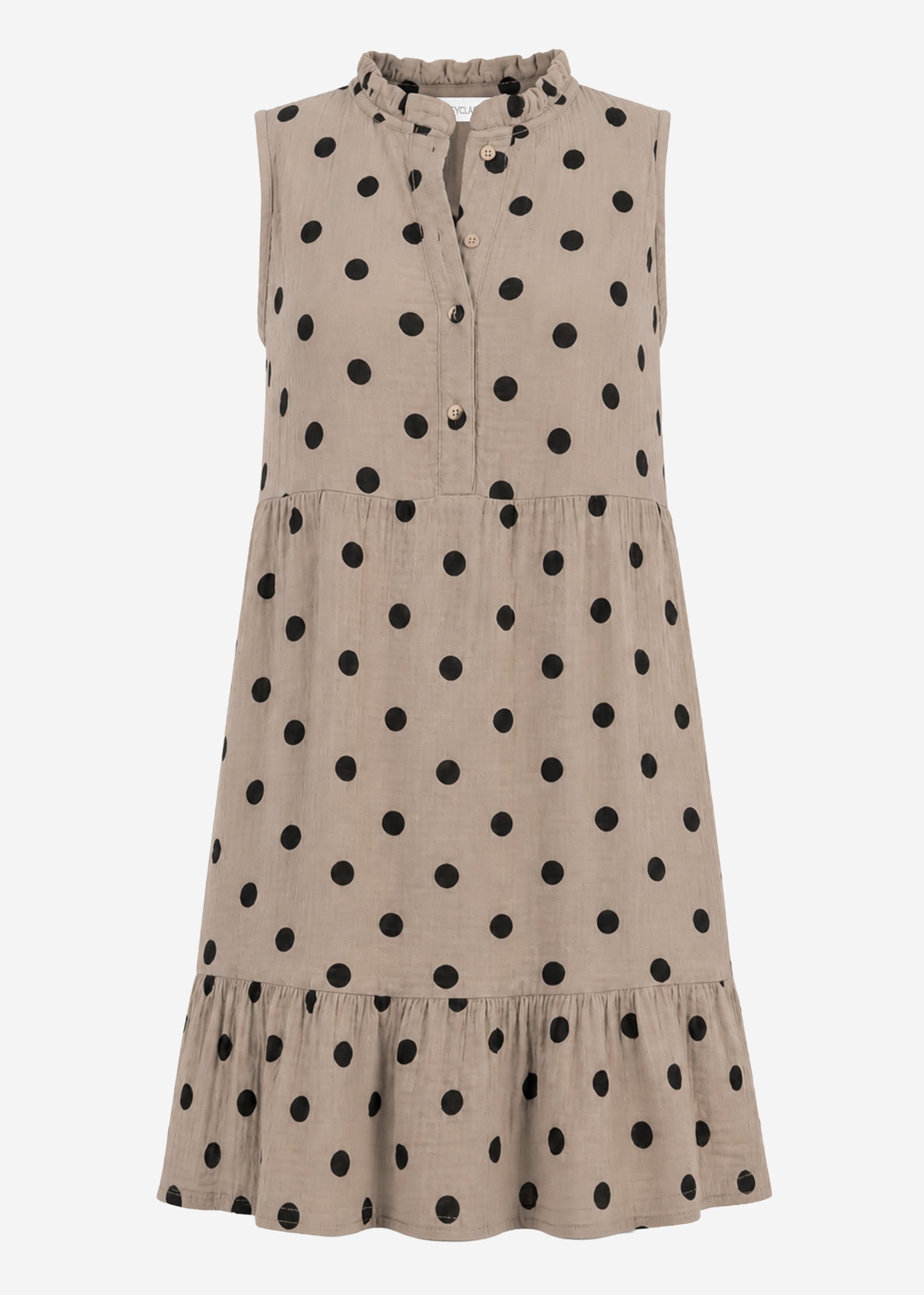 Celestia | Vestido de muselina de lunares · Taupe