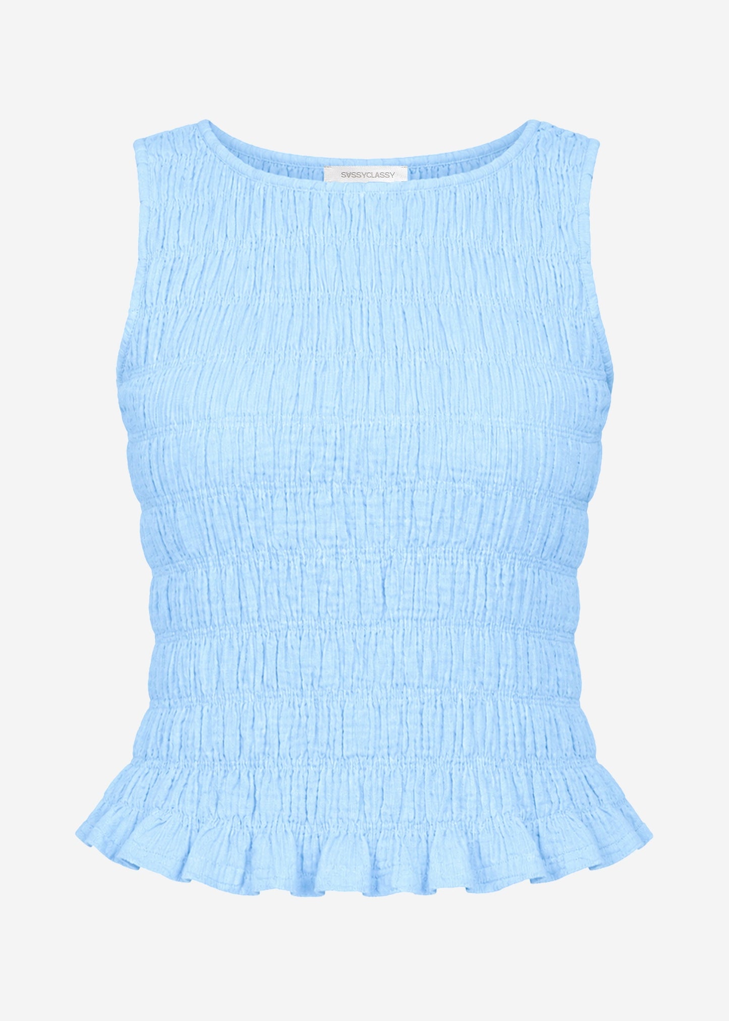 Delfina | Top de muselina · Azul claro
