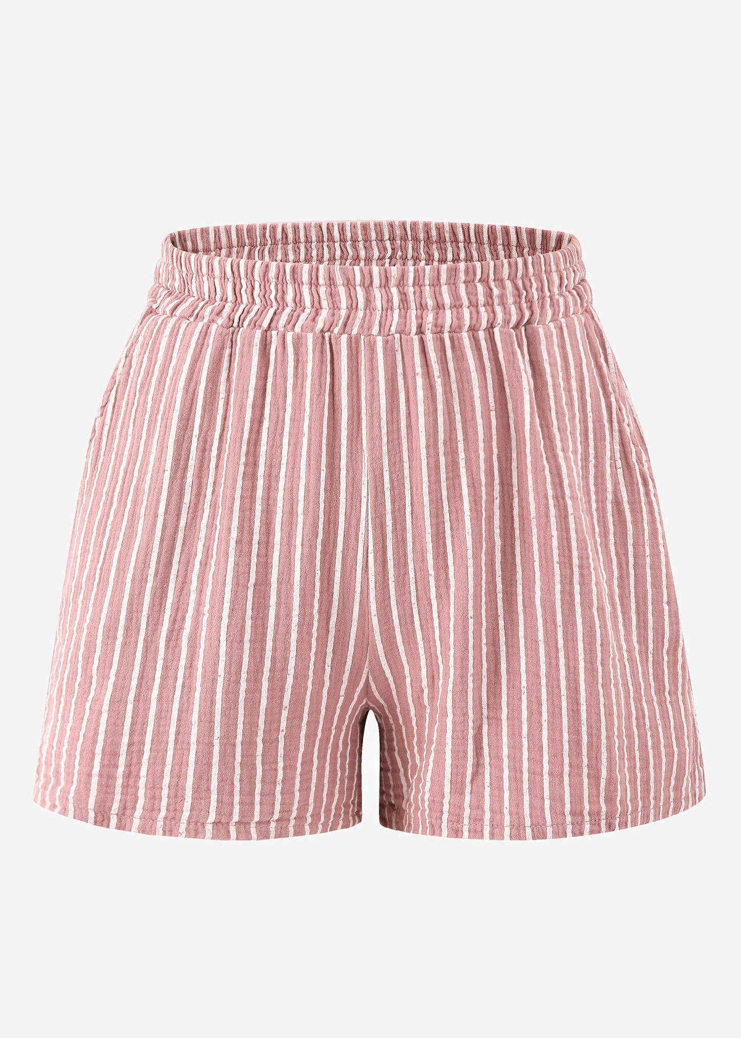 Ginebra | Shorts de muselina a rayas · Rosa palo