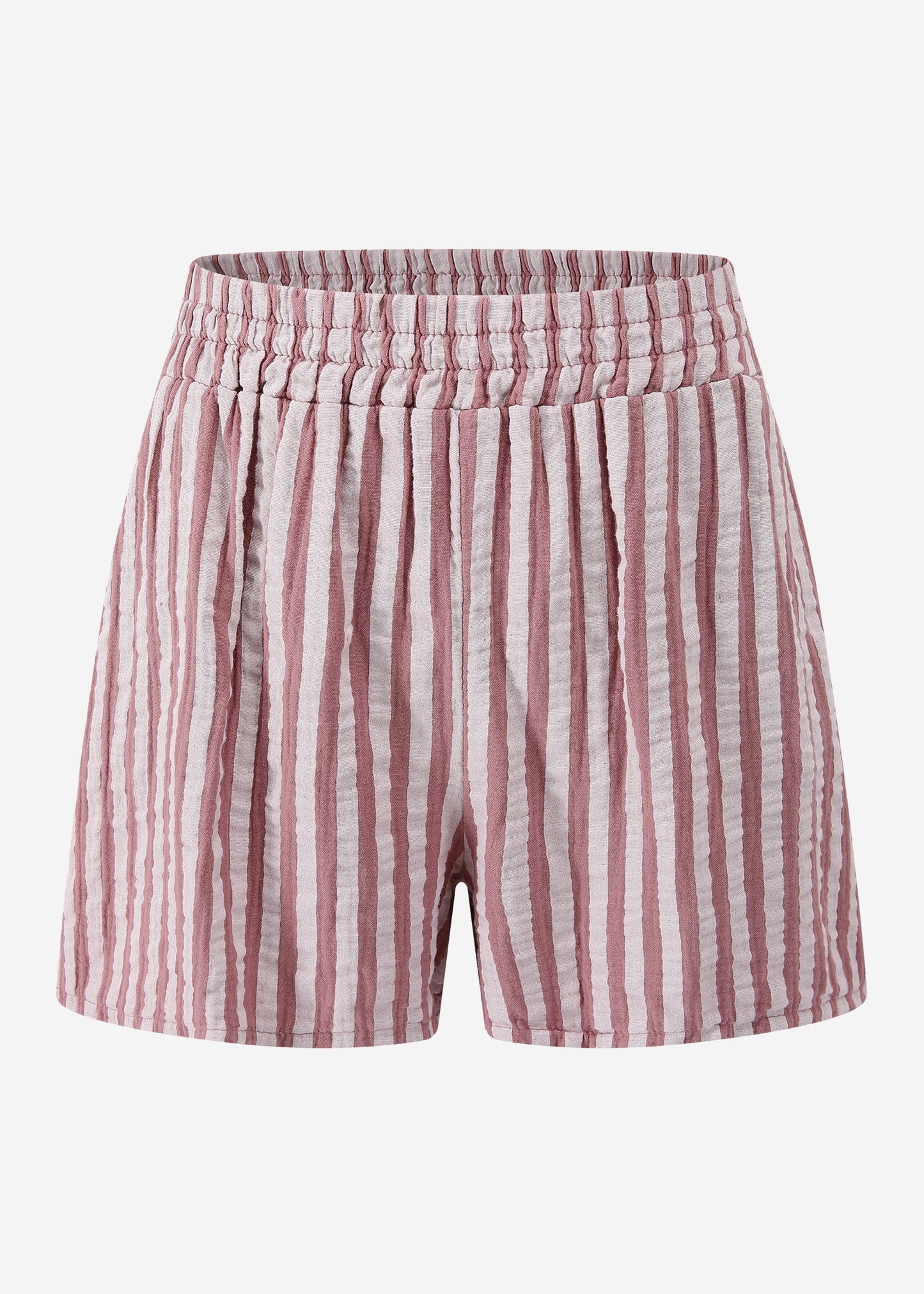 Carla | Shorts de muselina a rayas · Rosa palo