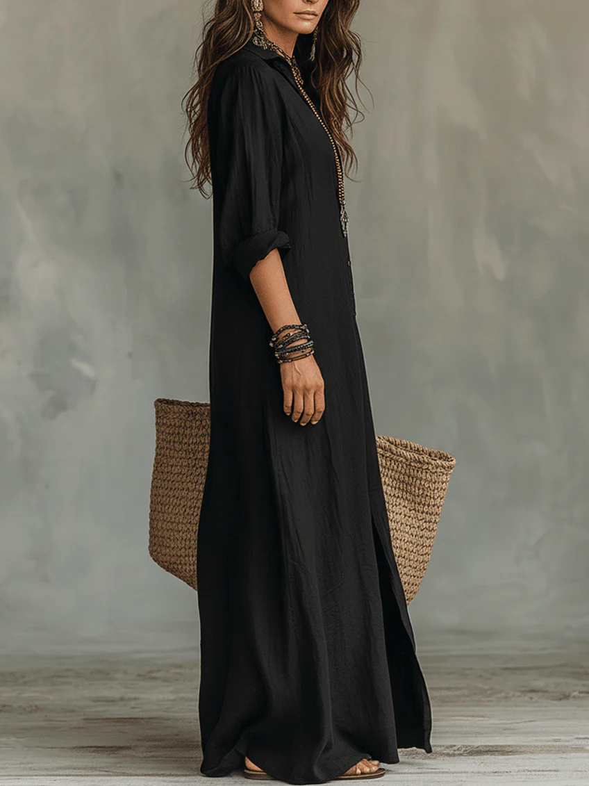 Soline | Vestido largo amplio con botones