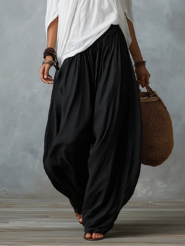 Raffaella | Conjunto top hombros descubiertos y pantalón amplio