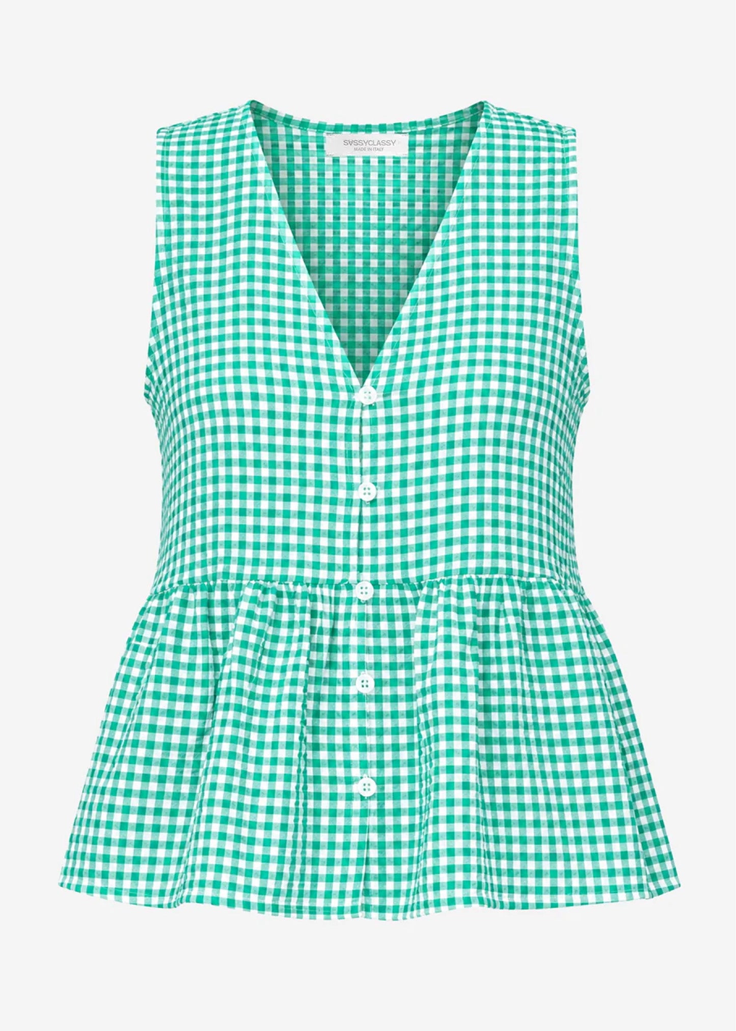 Duna | Top de muselina vichy · Verde