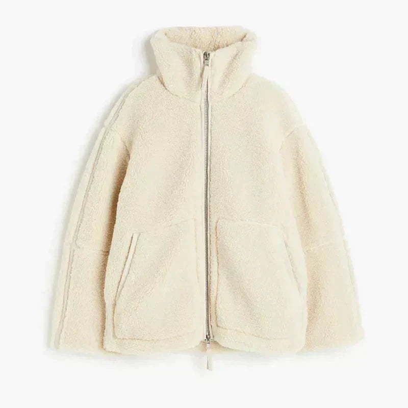 Silvana | Chaqueta Teddy Oversize de Cuello Alto