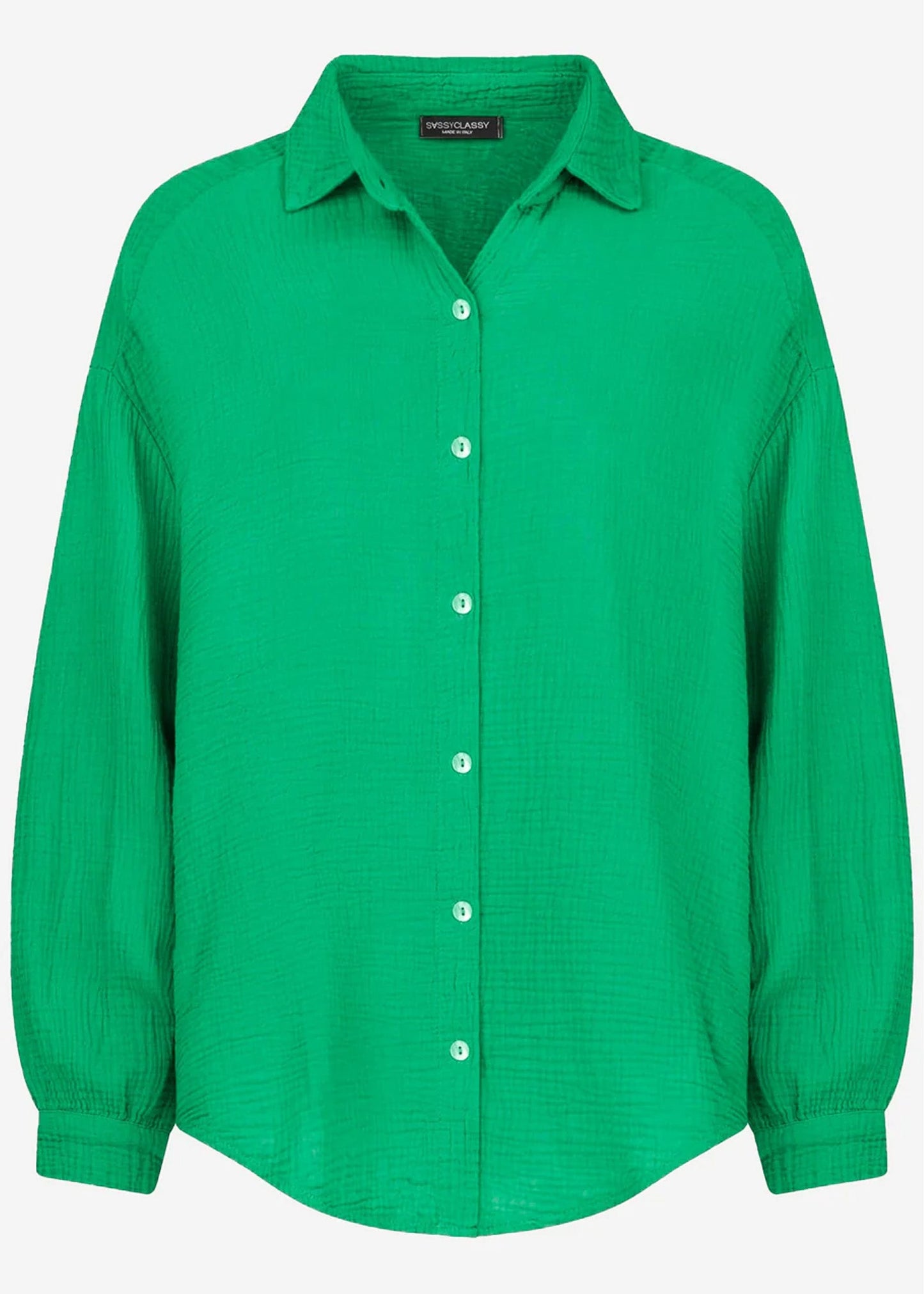Emma | Blusa oversize de muselina · Verde