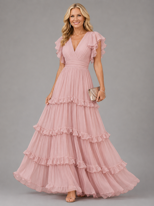 Zoe | Vestido largo rosa de invitada