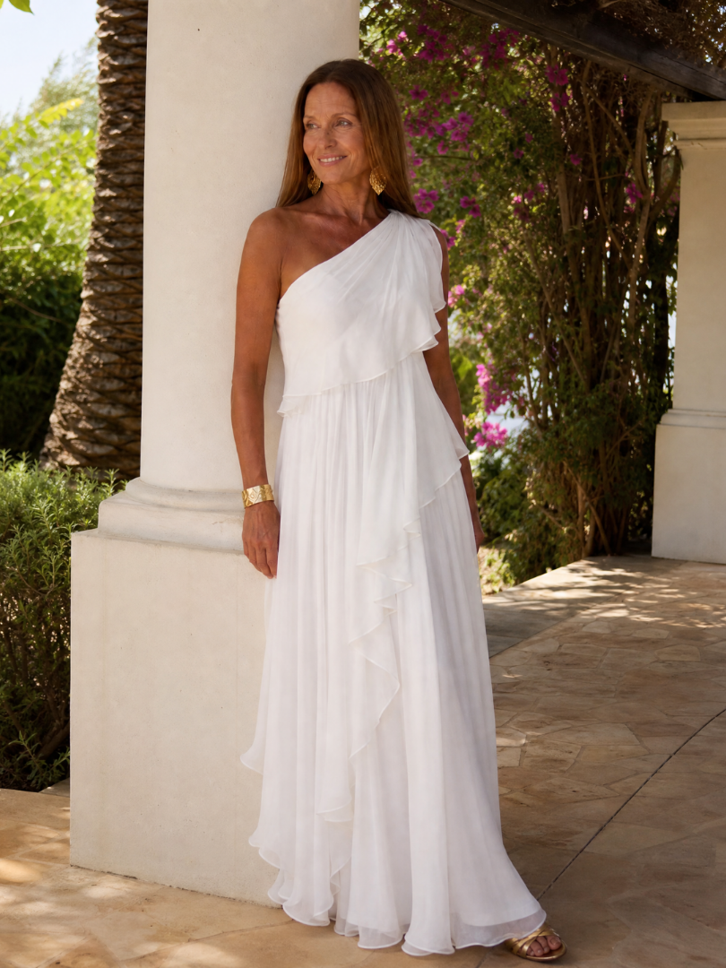 Tracey | Vestido largo con volantes en cascada