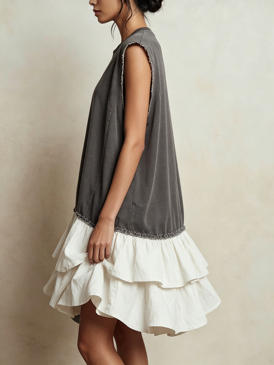 Ilaria | Vestido casual color block de corte holgado
