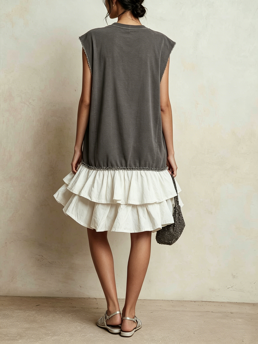 Ilaria | Vestido casual color block de corte holgado