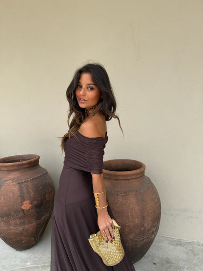 Toledo Vestido de Tul Marrón