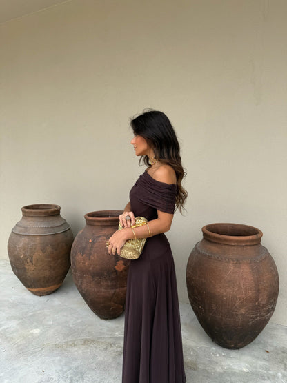 Toledo Vestido de Tul Marrón