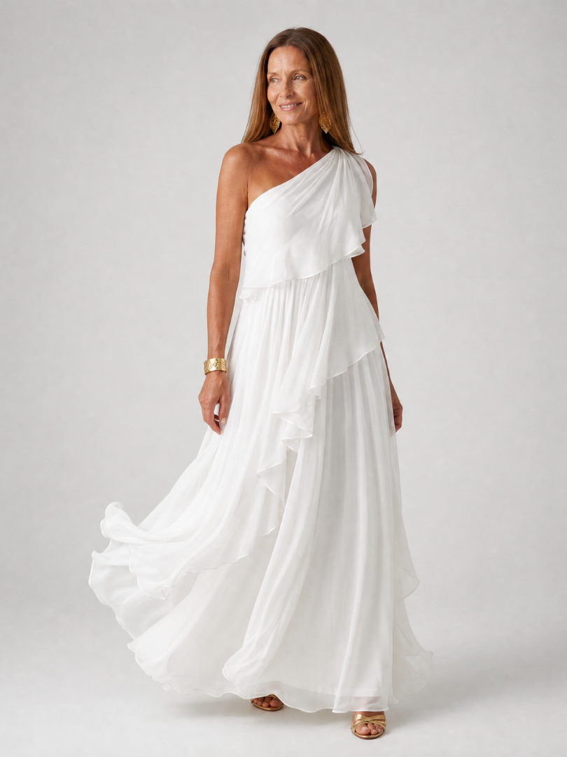 Tracey | Vestido largo con volantes en cascada