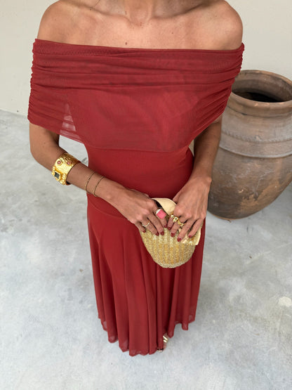 Toledo Vestido de Tul Terracota