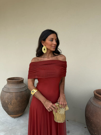 Toledo Vestido de Tul Terracota