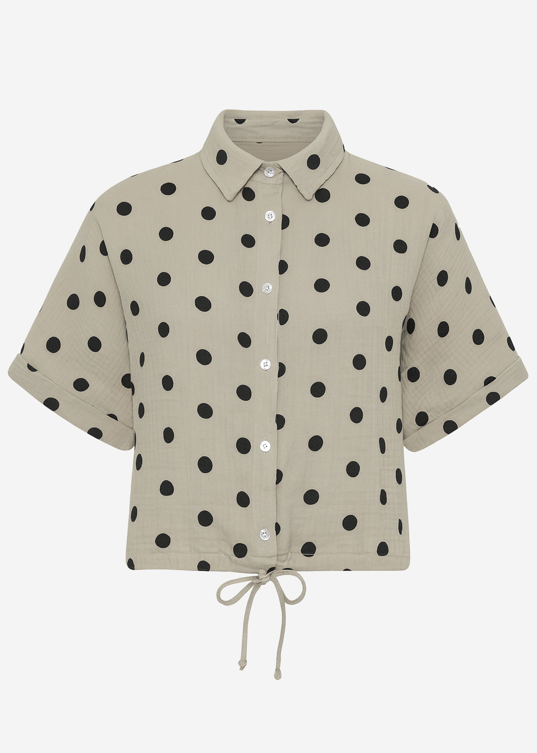 Ondina | Blusa de muselina de lunares · Taupe