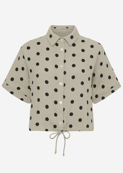 Ondina | Blusa de muselina de lunares · Taupe