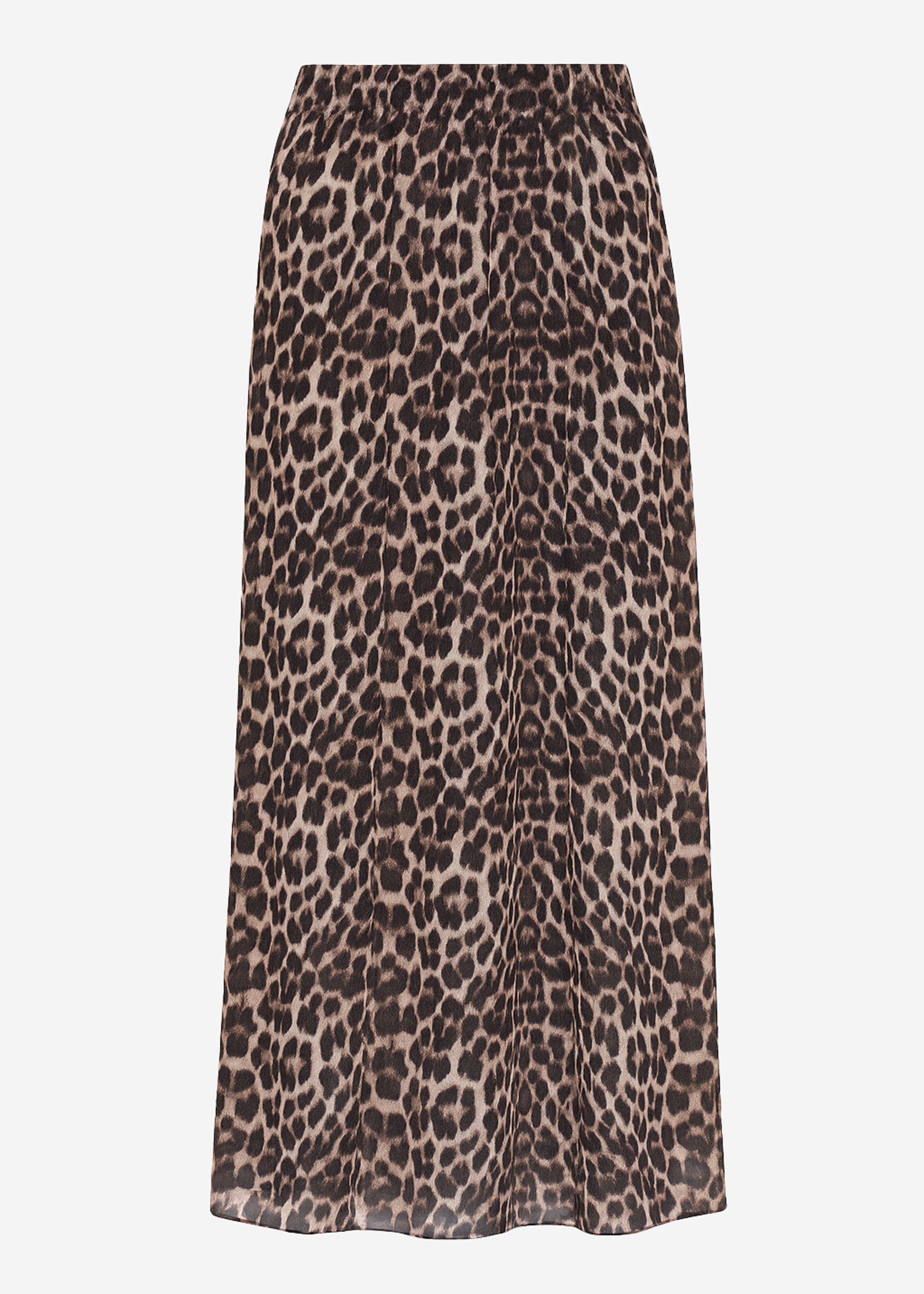 Roma | Falda larga de gasa estampado leopardo · Beige