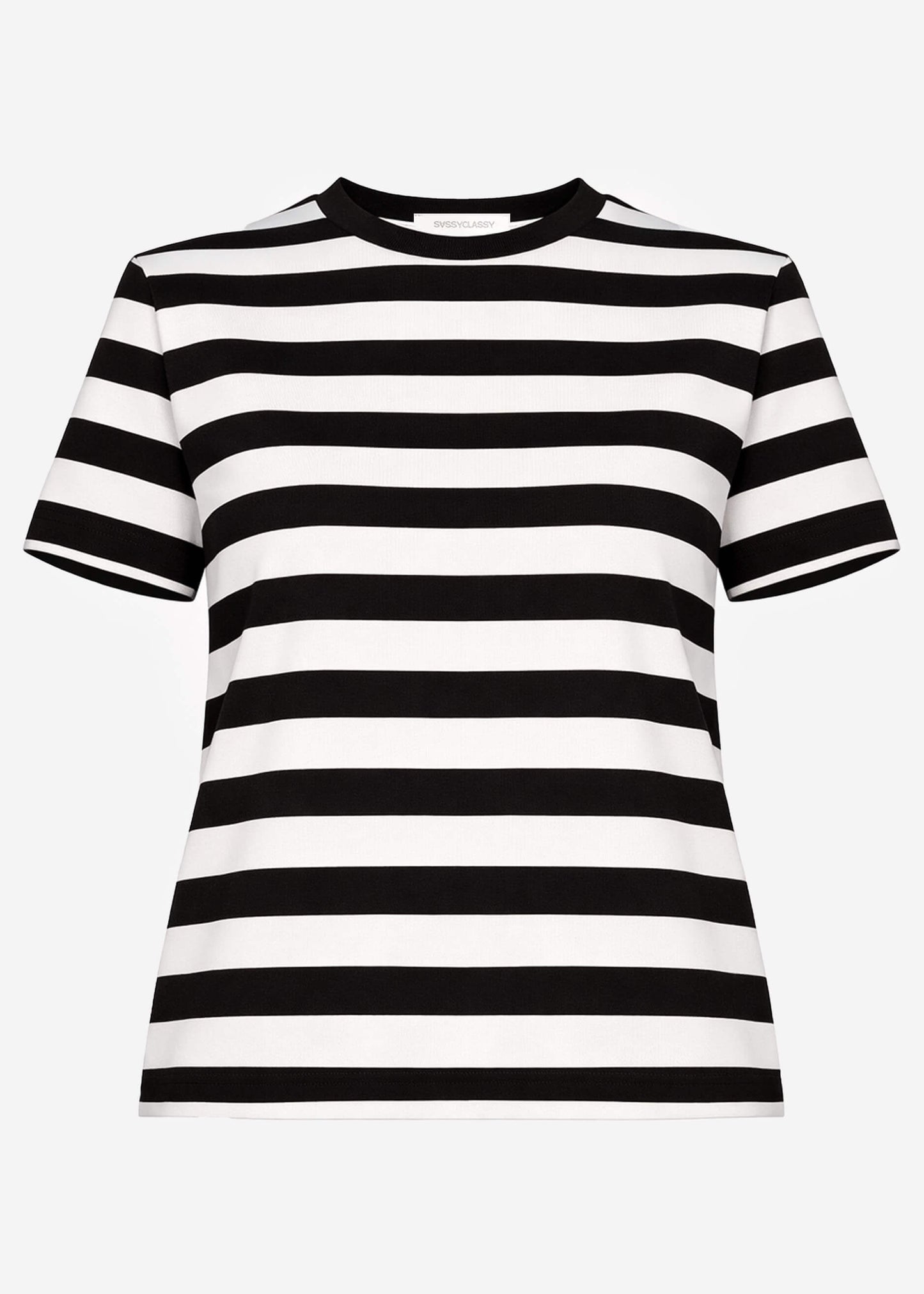Maia | Camiseta a rayas · Negro y blanco roto