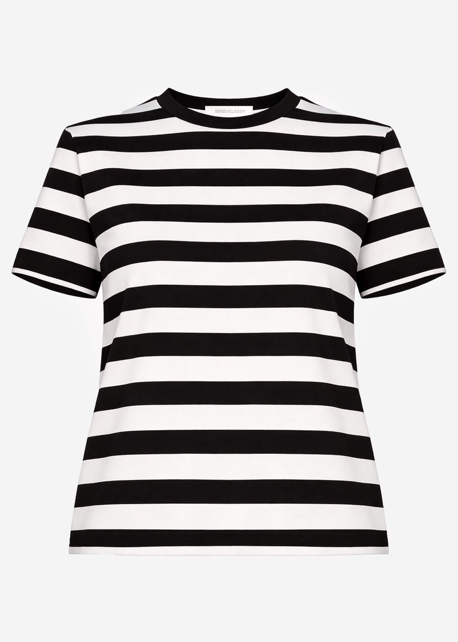 Maia | Camiseta a rayas · Negro y blanco roto