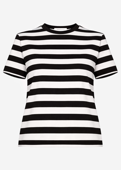 Maia | Camiseta a rayas · Negro y blanco roto