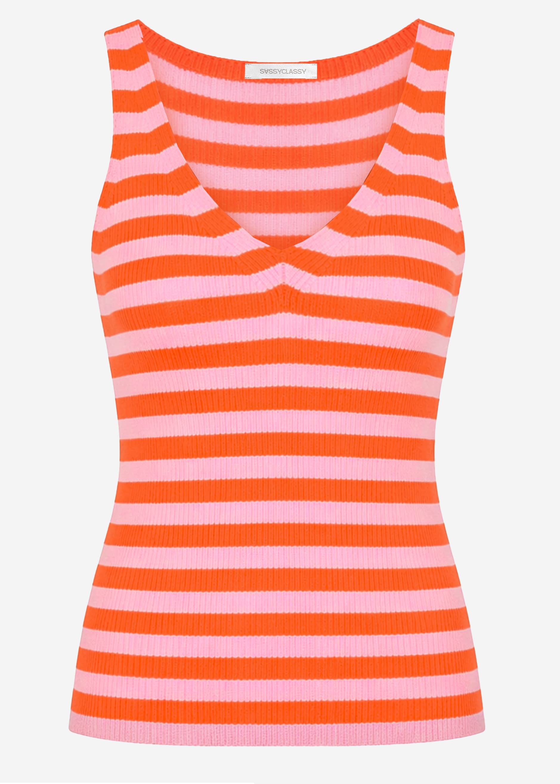 Diana | Top a rayas · Naranja y rosa