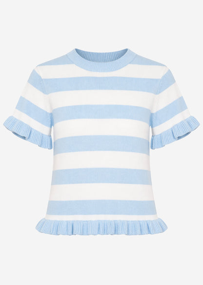 Alaia | Jersey a rayas · Azul y blanco roto
