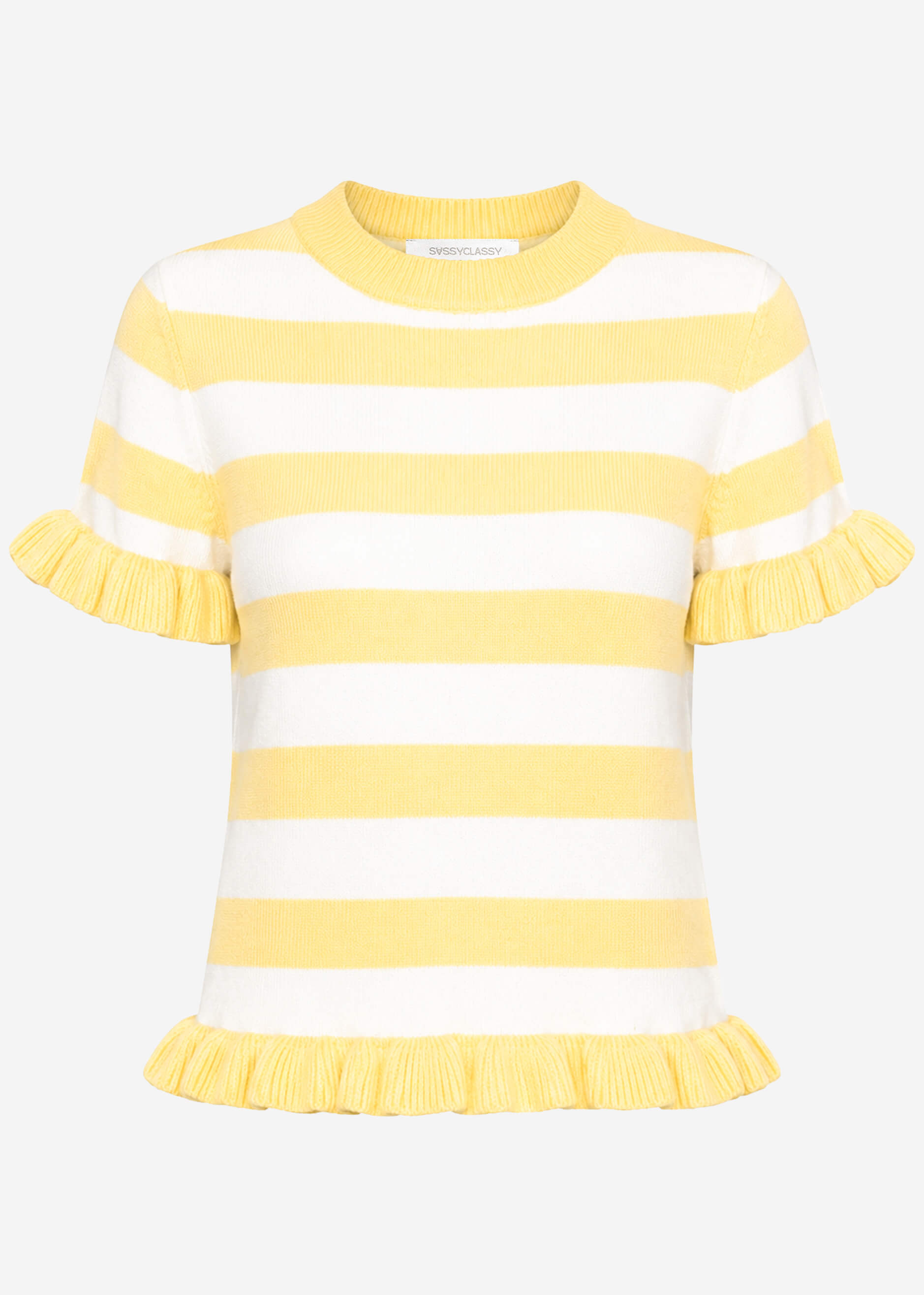 Carmela | Jersey a rayas · Blanco roto y amarillo mantequilla