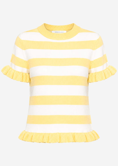 Carmela | Jersey a rayas · Blanco roto y amarillo mantequilla