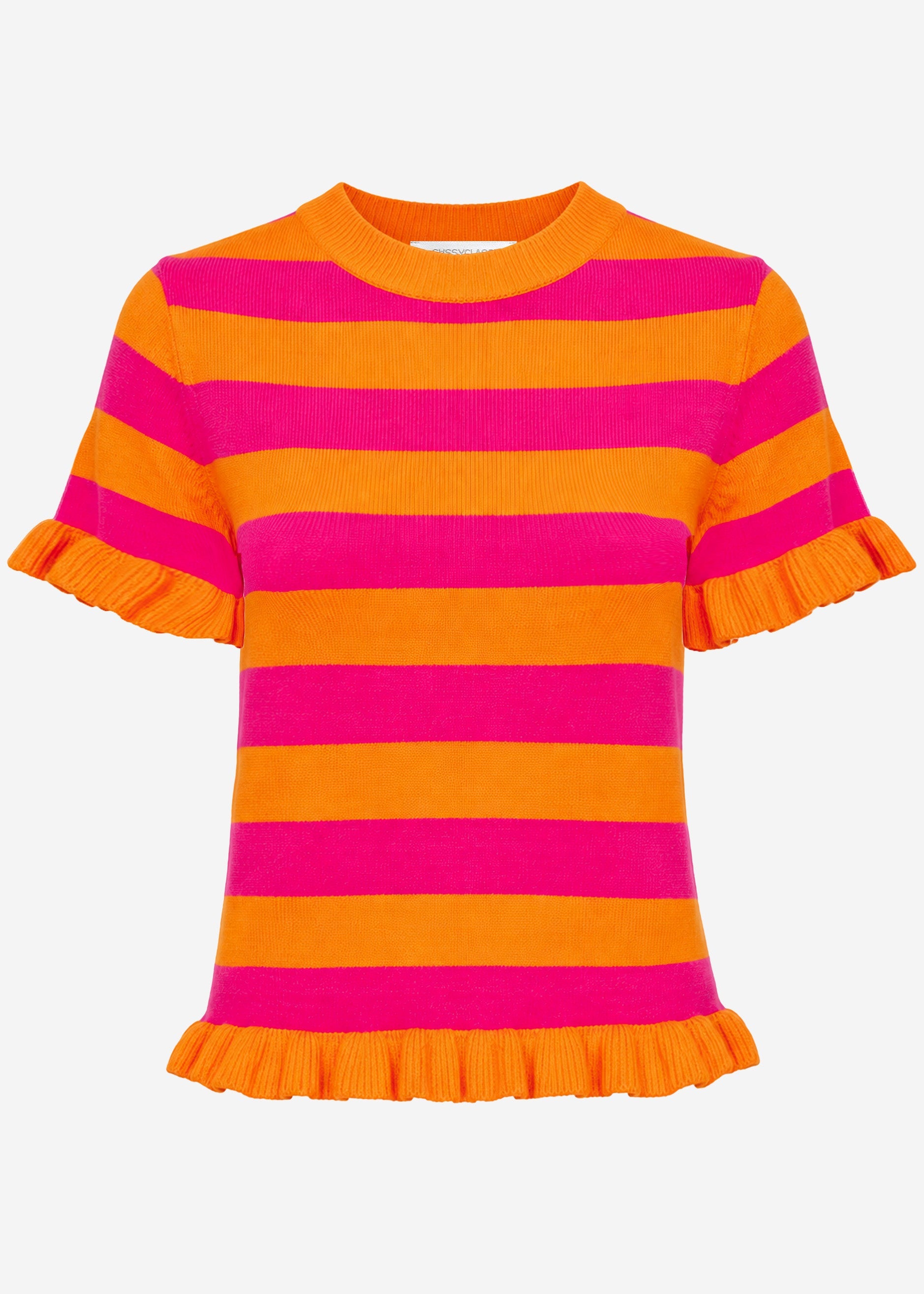 Carmela | Jersey a rayas · Naranja y fucsia
