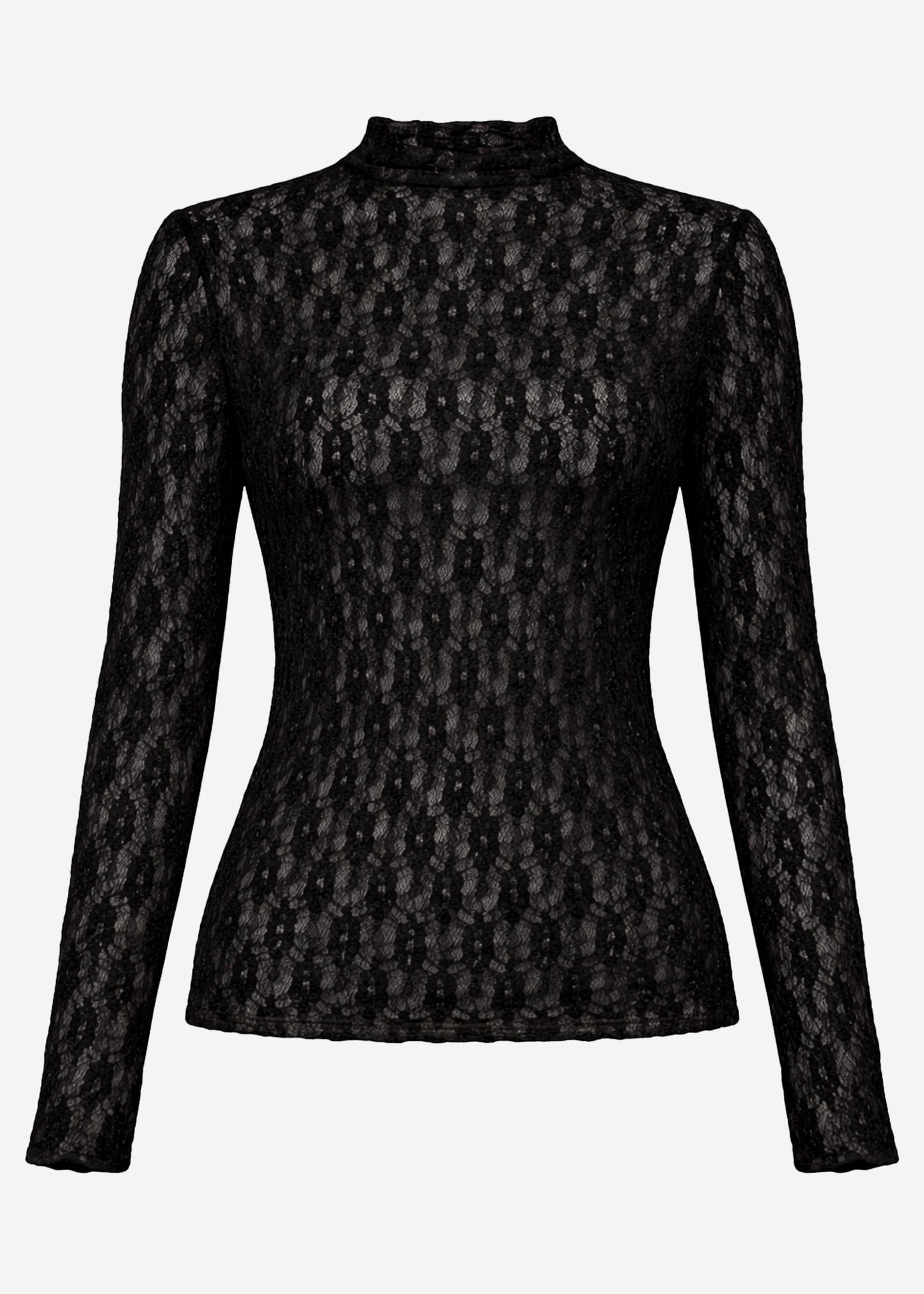 Iris | Camiseta de manga larga de encaje · Negro