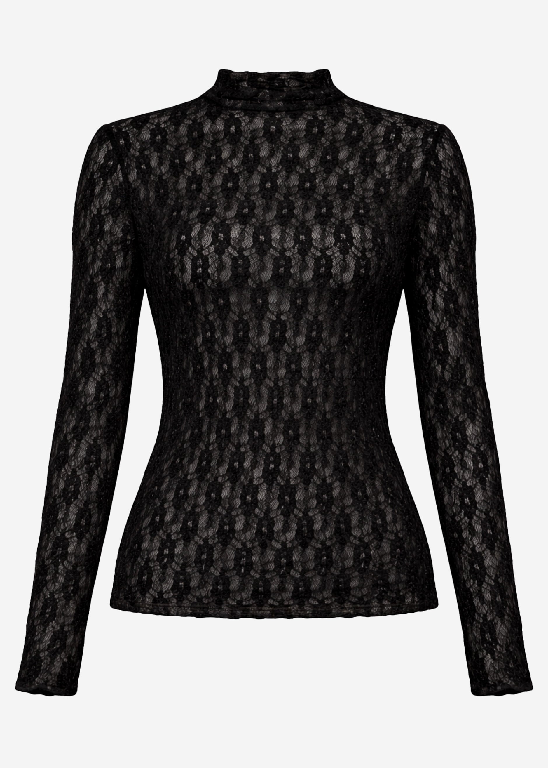 Iris | Camiseta de manga larga de encaje · Negro