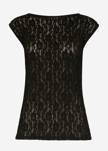 Jara | Top de encaje · Negro