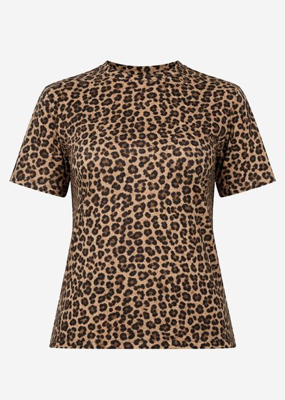 Perla | Camiseta estampado leopardo · Marrón