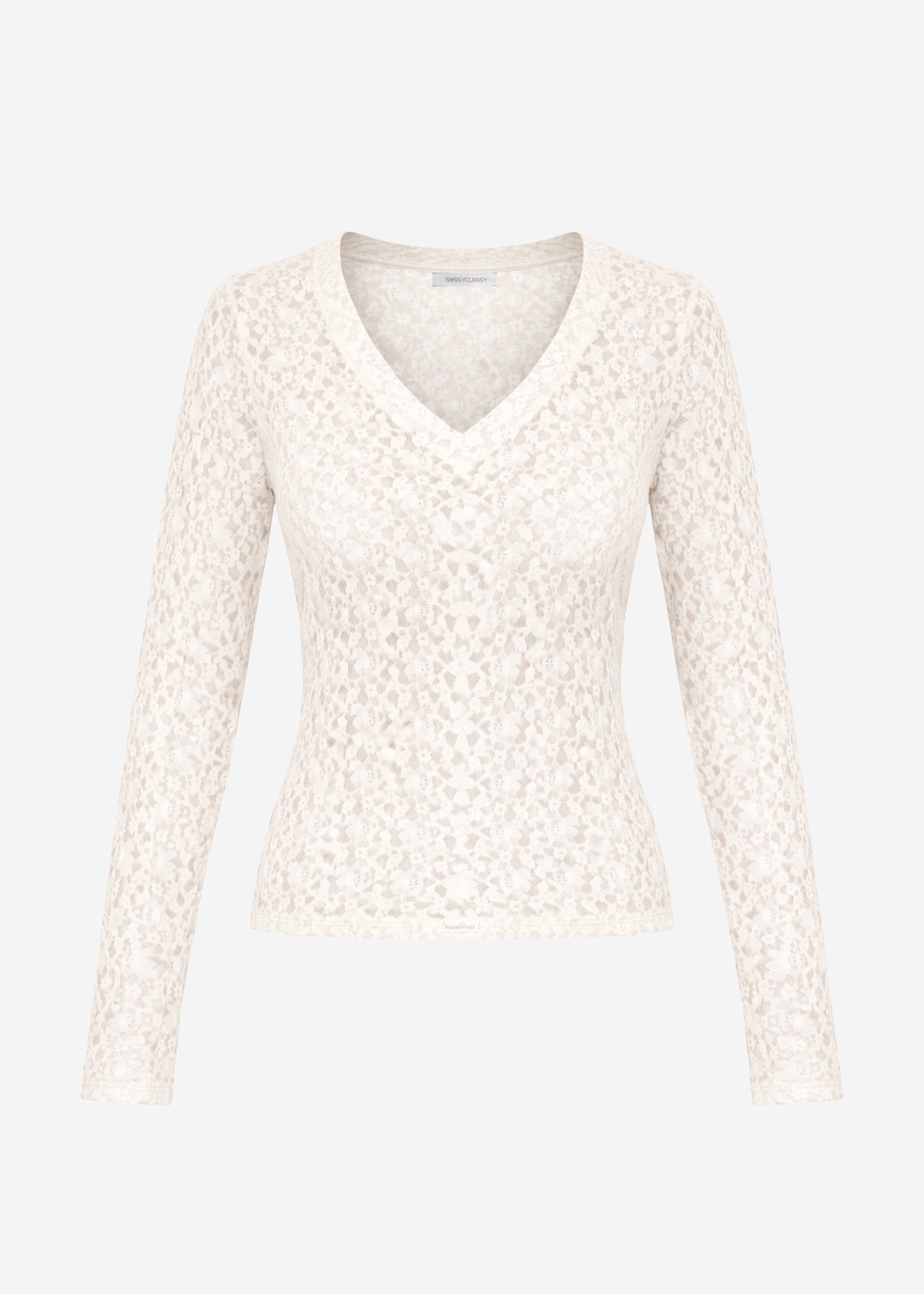 Vera | Camiseta de manga larga de encaje · Blanco roto