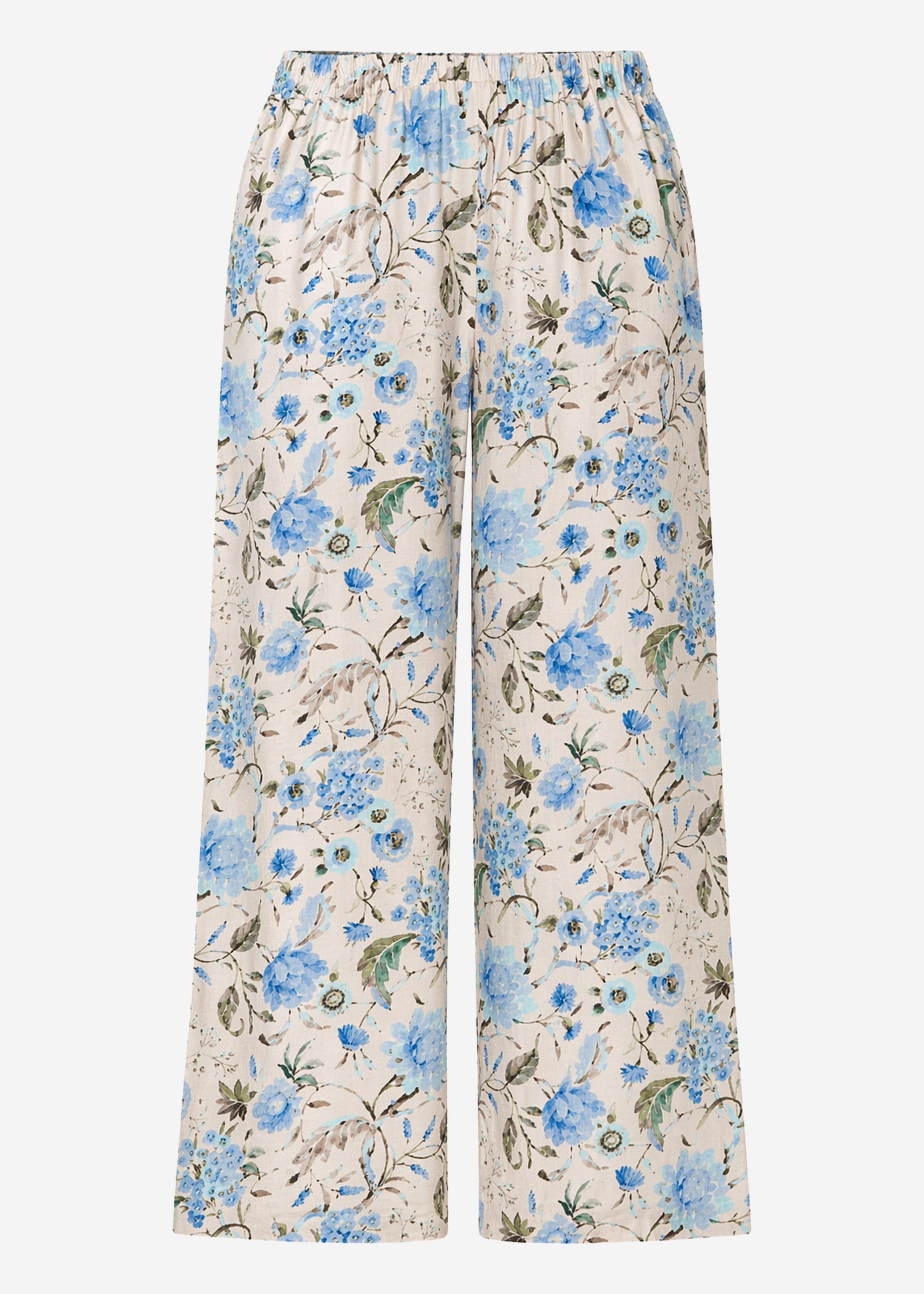 Aurora | Pantalón floral · Beige y azul