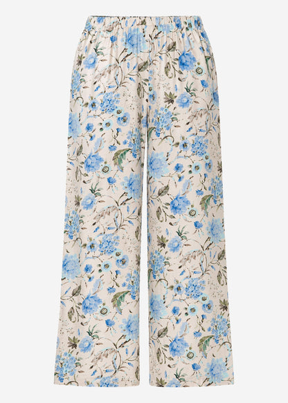 Aurora | Pantalón floral · Beige y azul