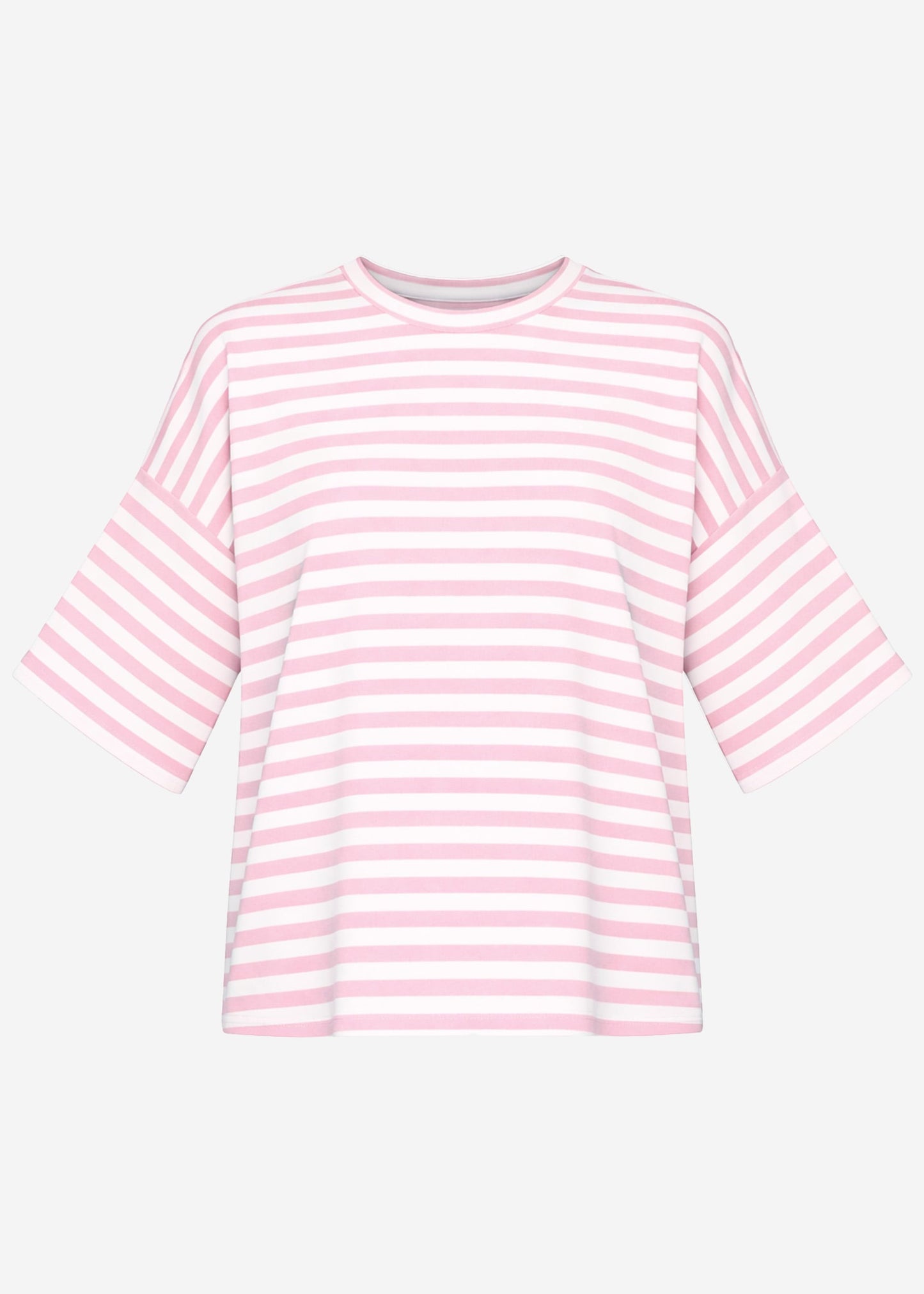 Edurne | Camiseta oversize a rayas · Rosa y blanco