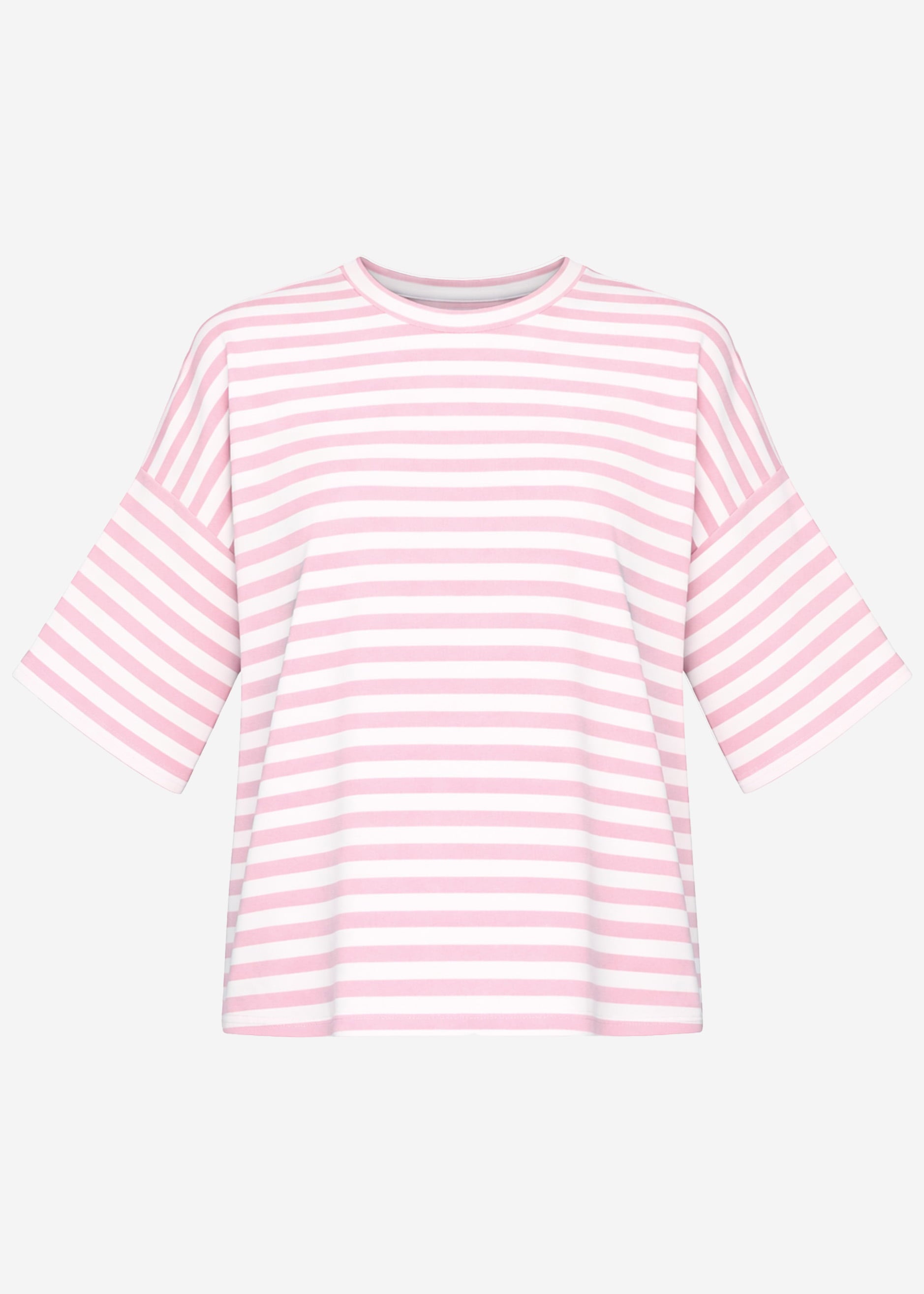 Edurne | Camiseta oversize a rayas · Rosa y blanco