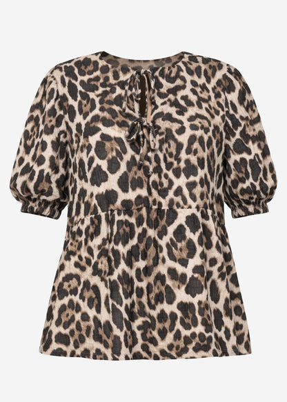 Violeta | Blusa estampado leopardo · Marrón