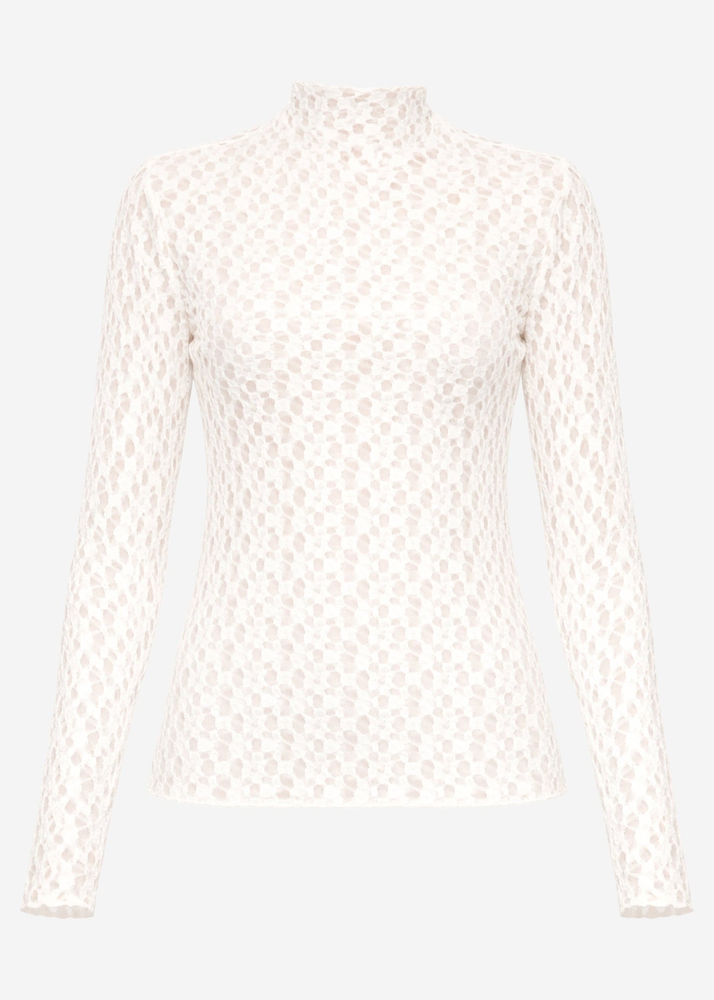 Helena | Camiseta de manga larga de encaje · Blanco roto