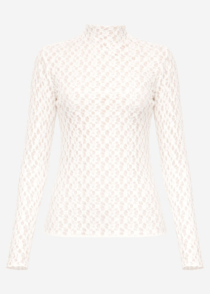 Helena | Camiseta de manga larga de encaje · Blanco roto