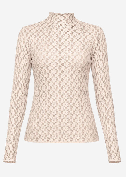 Helena | Camiseta de manga larga de encaje · Beige