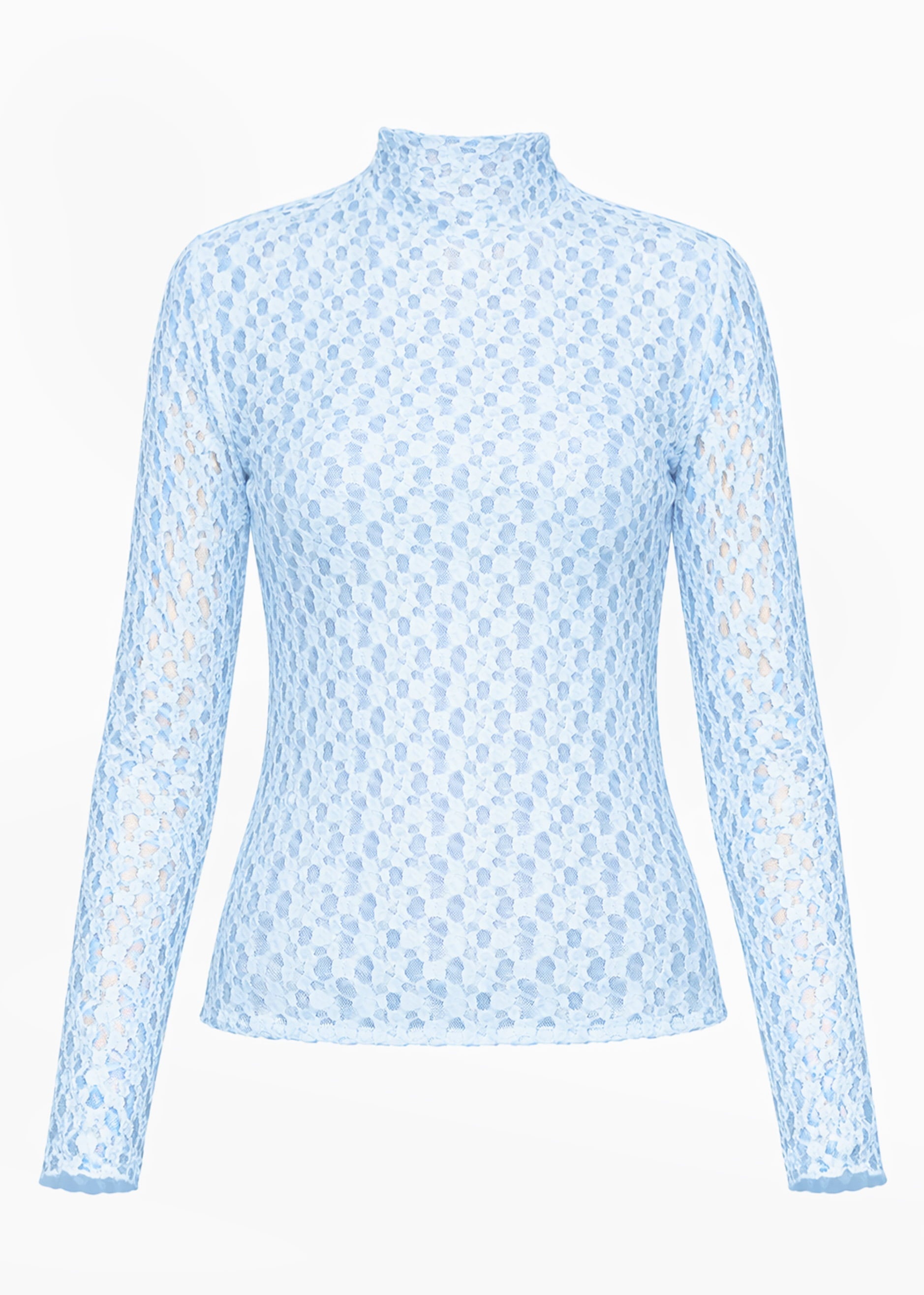 Helena | Camiseta de manga larga de encaje · Azul hielo