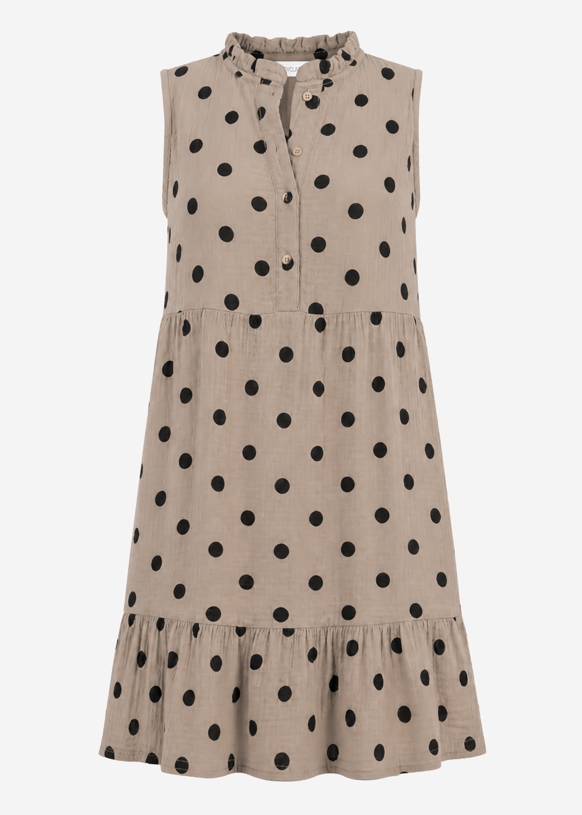 Celestia | Vestido de muselina de lunares · Taupe